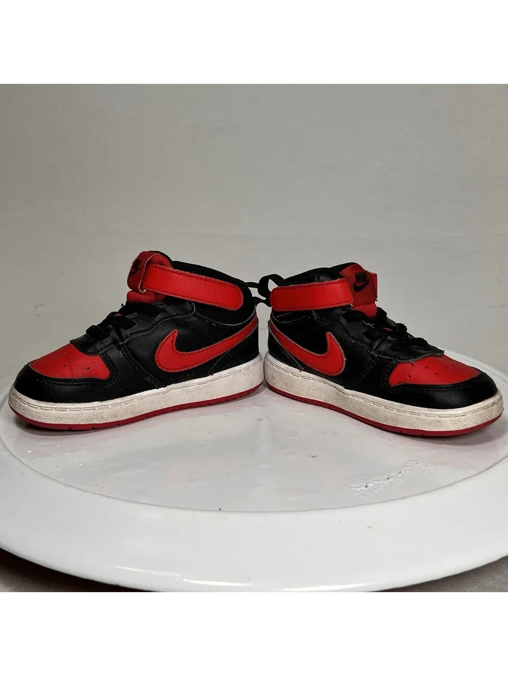 Nike Court Borough Mid 2 Toddlers Shoes CD7784-003 University Red Black Size 7C